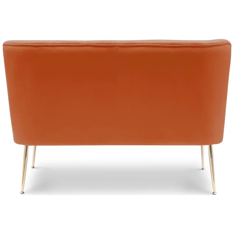 Upholstered Velvet Polyester 46 Wide Loveseat - Armless/ Scalloped Back