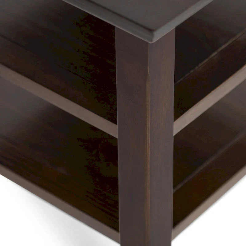 Square End Table with Open Shelves - 19 Inch Wide