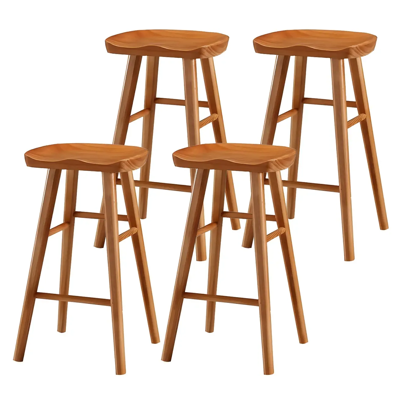 Rustic Saddle Backless Bar Stool Counter Height