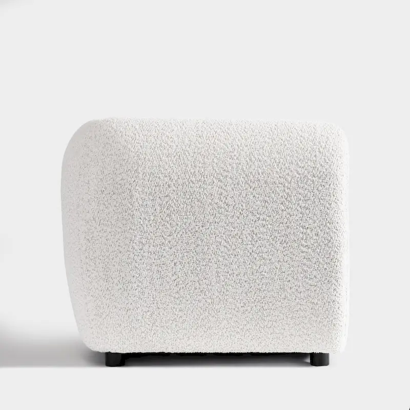 Furniture of America Vanessa Modern Curved Arms Boucle Loveseat Couch, Small Sofa with Seat Cushion and Wooden Legs