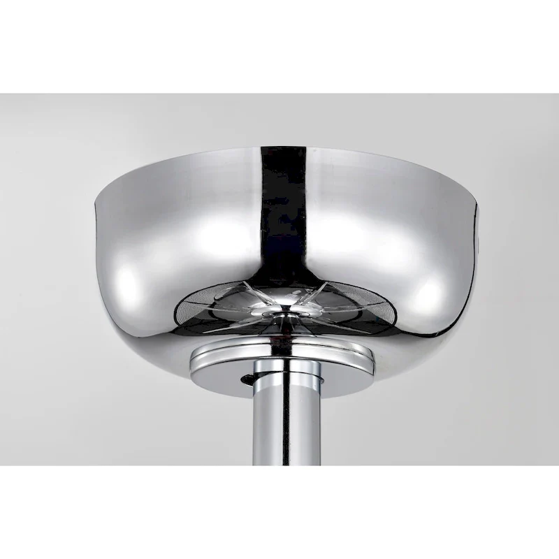 Ofelia 24-inch Chrome and Faux Wood 6 Lights 3 Blades Lighted Ceiling Fan with Remote