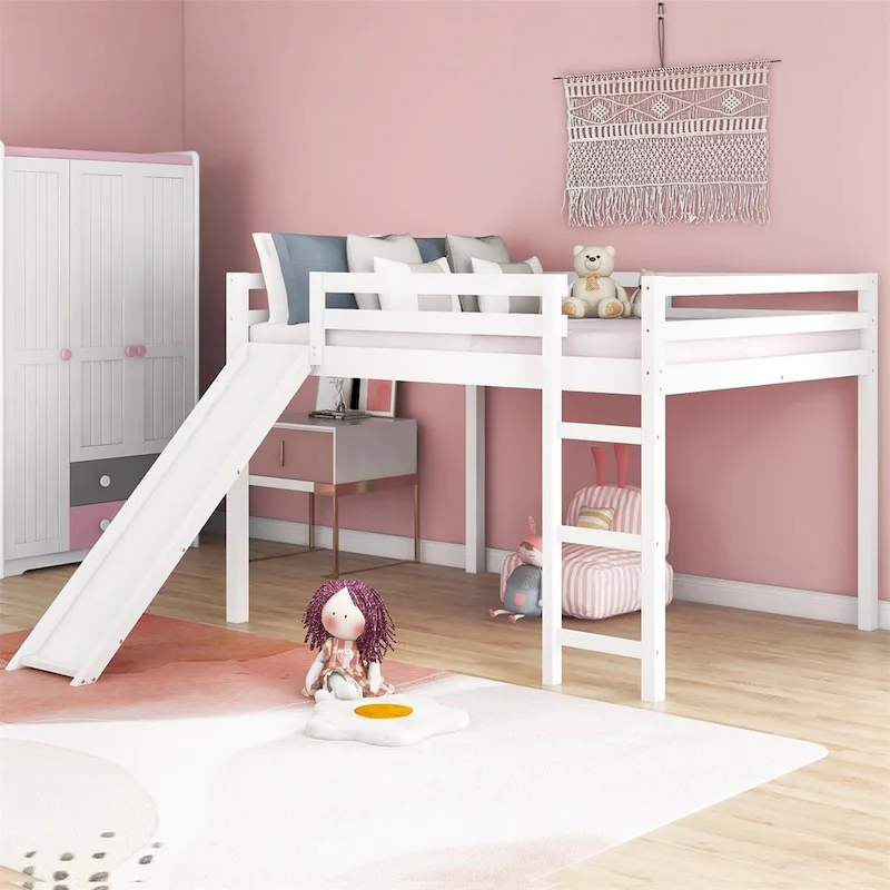 Merax Full Loft Bed with Slide