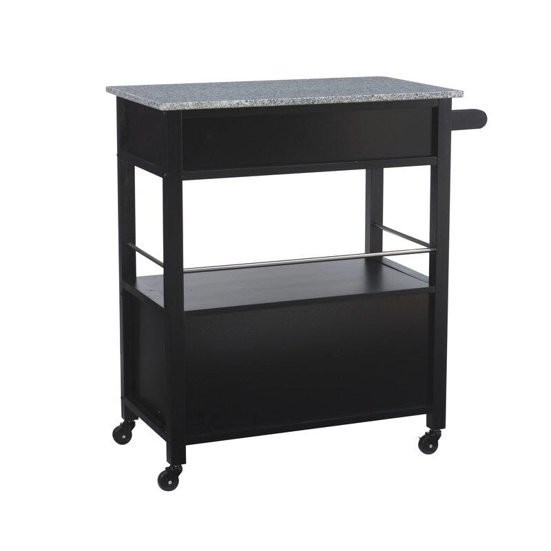 Barbara Rolling Mobile Kitchen Cart with Granite Top