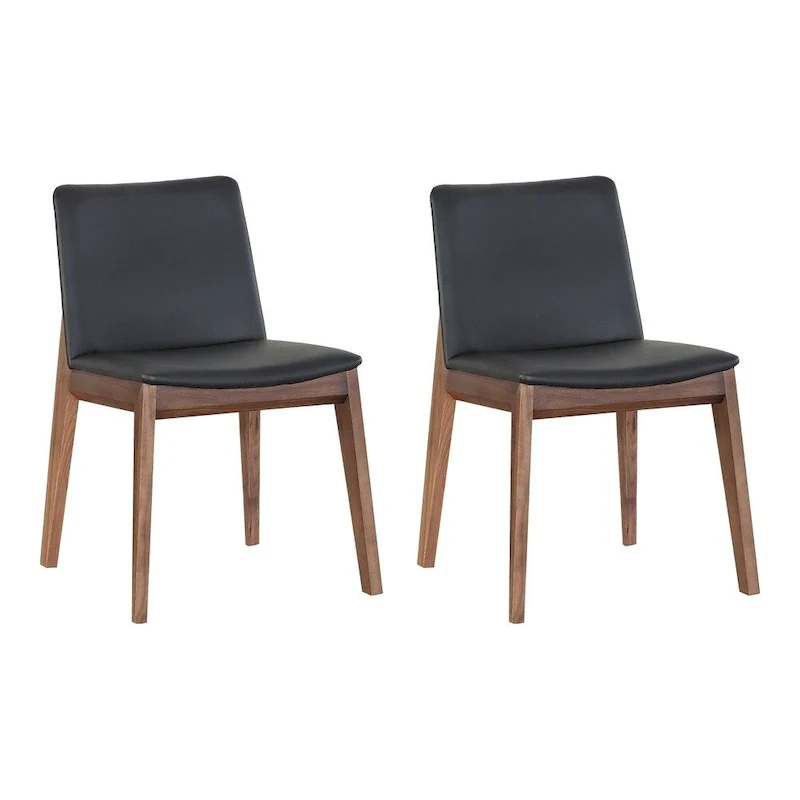 Aurelle Home Derk Modern Solid Walnut Dining Chairs - Set of 2