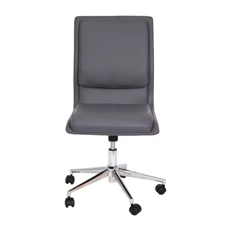 Emma and Oliver Modern Faux Leather Upholstered Mid-Back Home Office Chair with 5 Star Base and Pneumatic Seat Height Adjustment