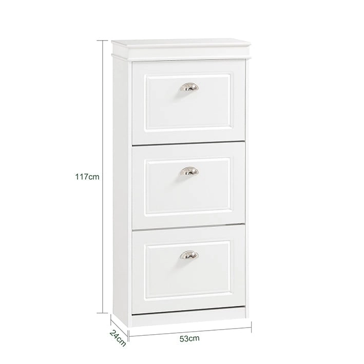 SoBuy FSR94-W, 3 Drawers Shoe Cabinet Shoe Rack Shoe Storage Organizer