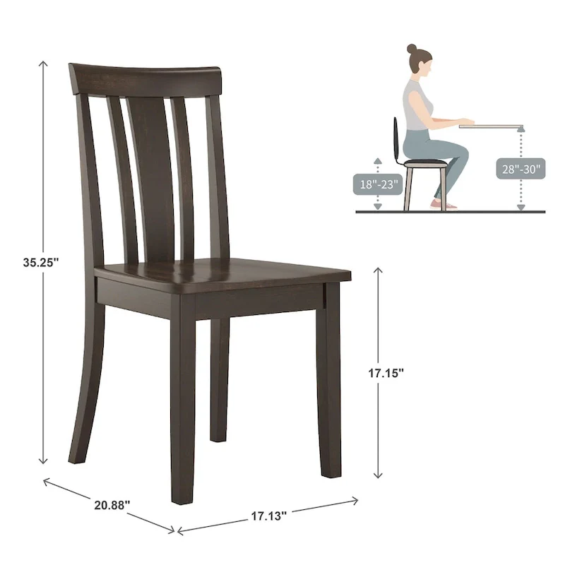 Wilmington II 48-Inch Rectangular Antique Black 5-Piece Dining Set by iNSPIRE Q Classic