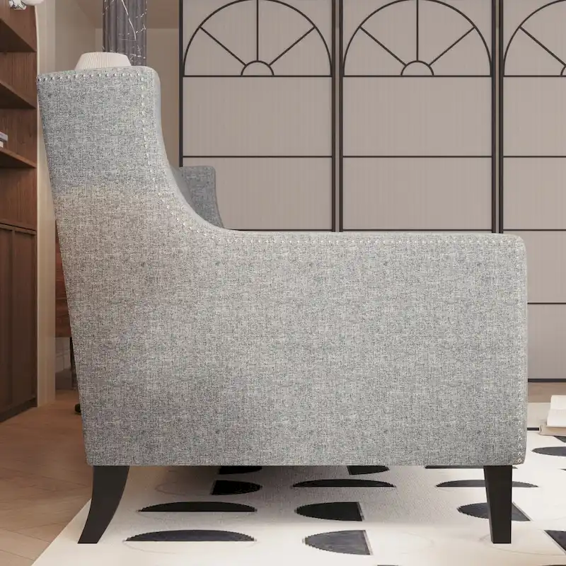 78.75  Polyester 3-Seater Sofa with Tufted Back and Cushions