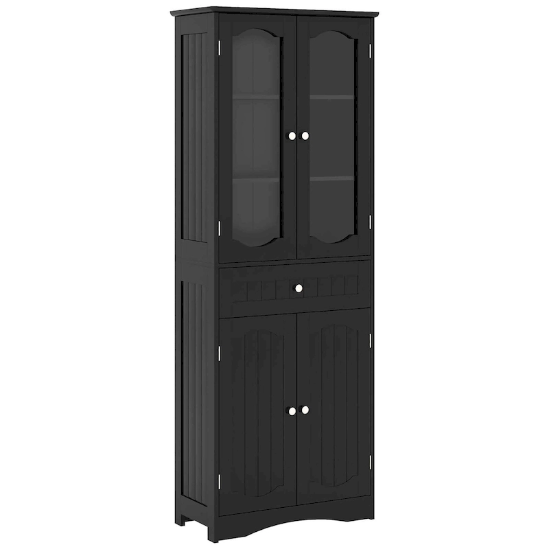 Costway 63 Tall Bathroom Cabinet with Tempered Glass Doors Adjustable - See Details