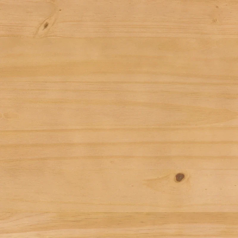 Queen Solid Wood Spindle Bed Frame with Pine Legs – Caramel / Natural Pine / Black, for 1–2 People