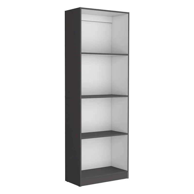 Tall 4-Shelf wide and Cabinet Bookcase Set of 2