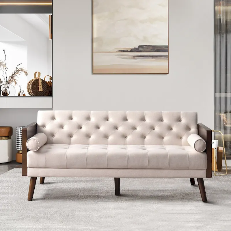 Mid Century Modern Living Room Adjustable Folding Sofa Bed