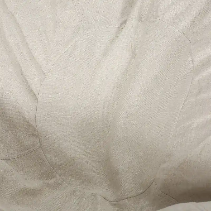 Ohnstad Modern 5 Foot Two Toned Fabric and Faux Leather Bean Bag by Christopher Knight Home