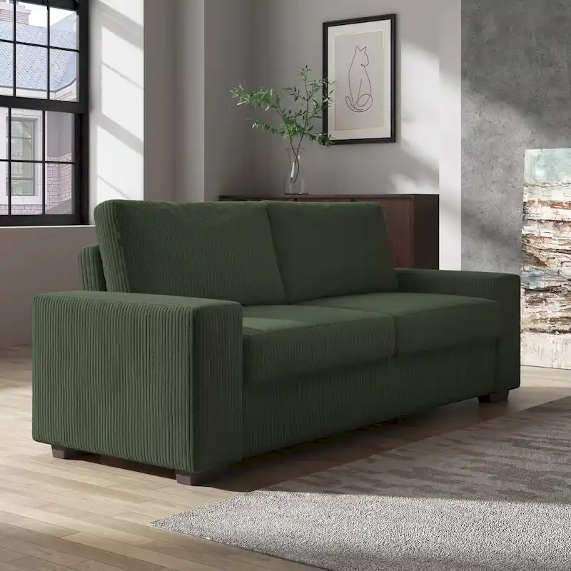 Modern 80 Upholstered Fabric 3-Seater Sofa