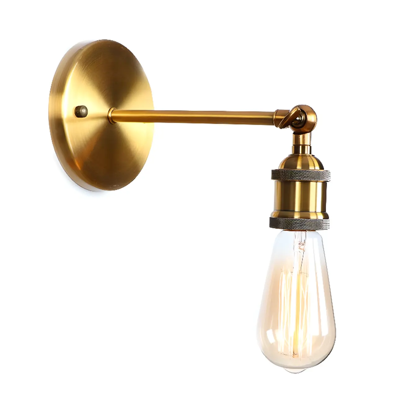 Vintage Brass Swing Arm Wall Light for Bedroom
