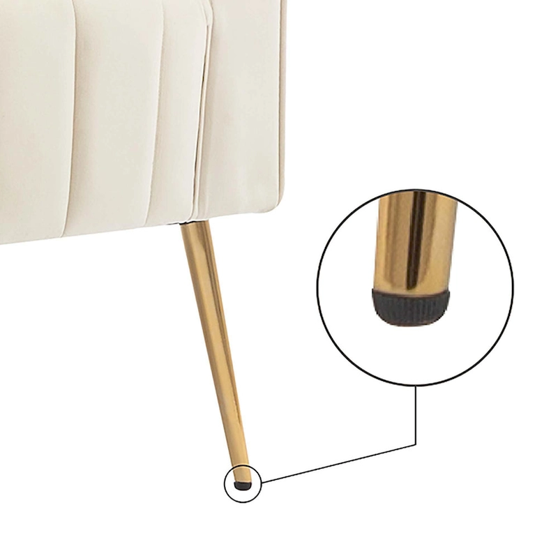 Velvet Accent Chair with Gold Legs