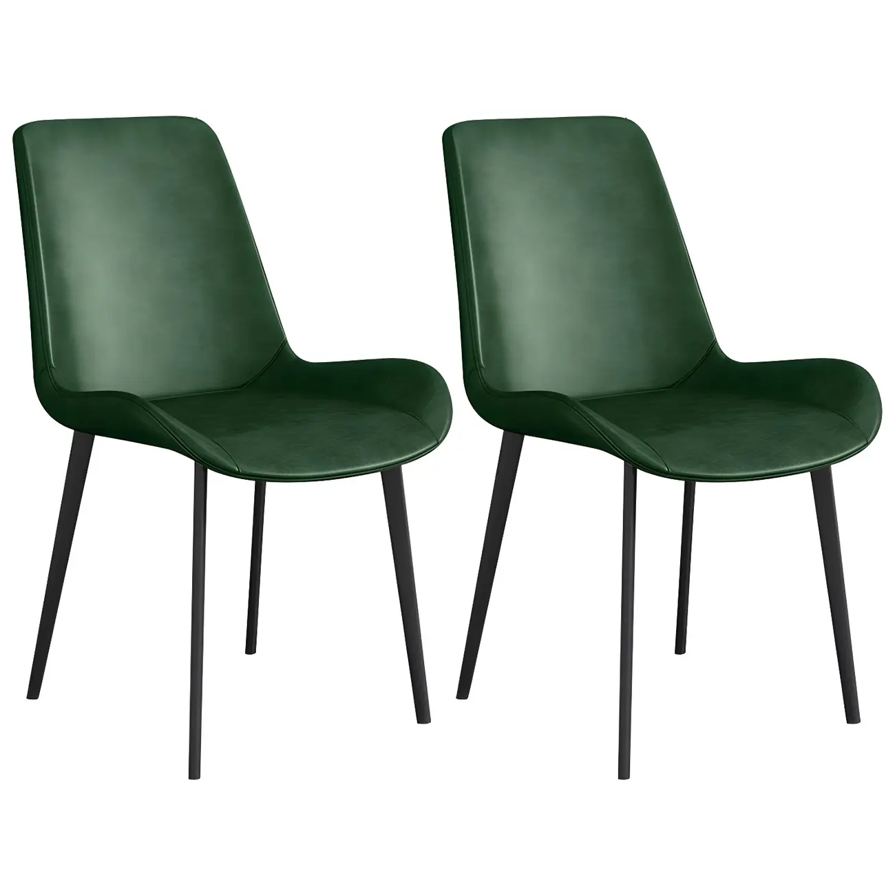 Sloped Armless Leather Upholstered Parsons Dining Chair