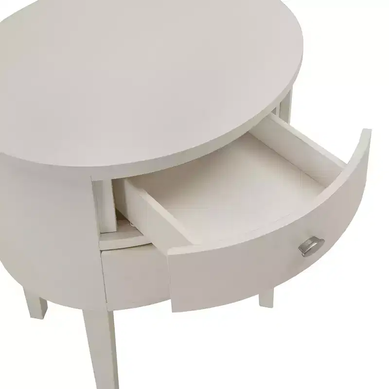 Black / Espresso / Grey / White 2-Drawer Oval Wood Accent Table, 1-Piece