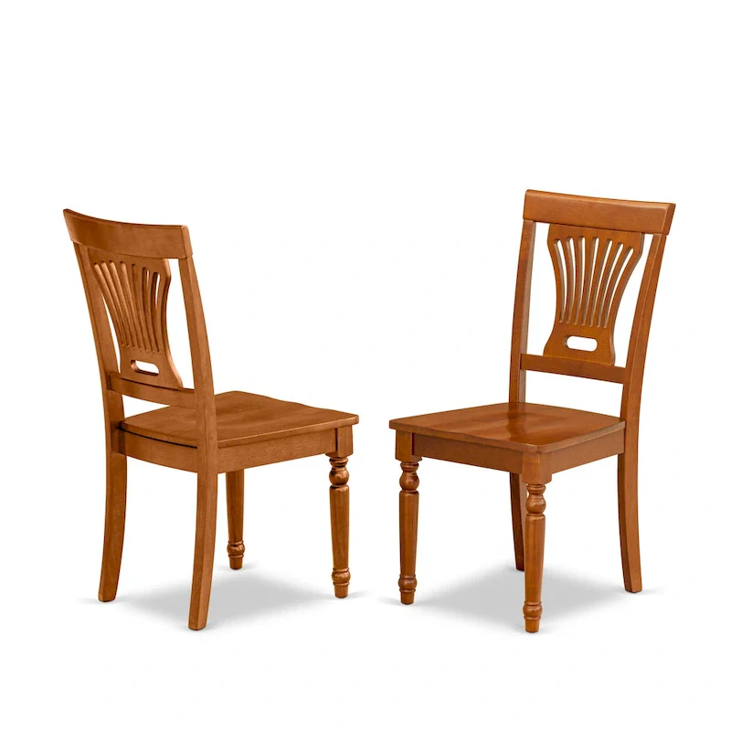 East West Furniture 5 Piece Dining Set Includes a Round Dining Room Table and 4 Kitchen Chairs, Saddle Brown (Seat Options)