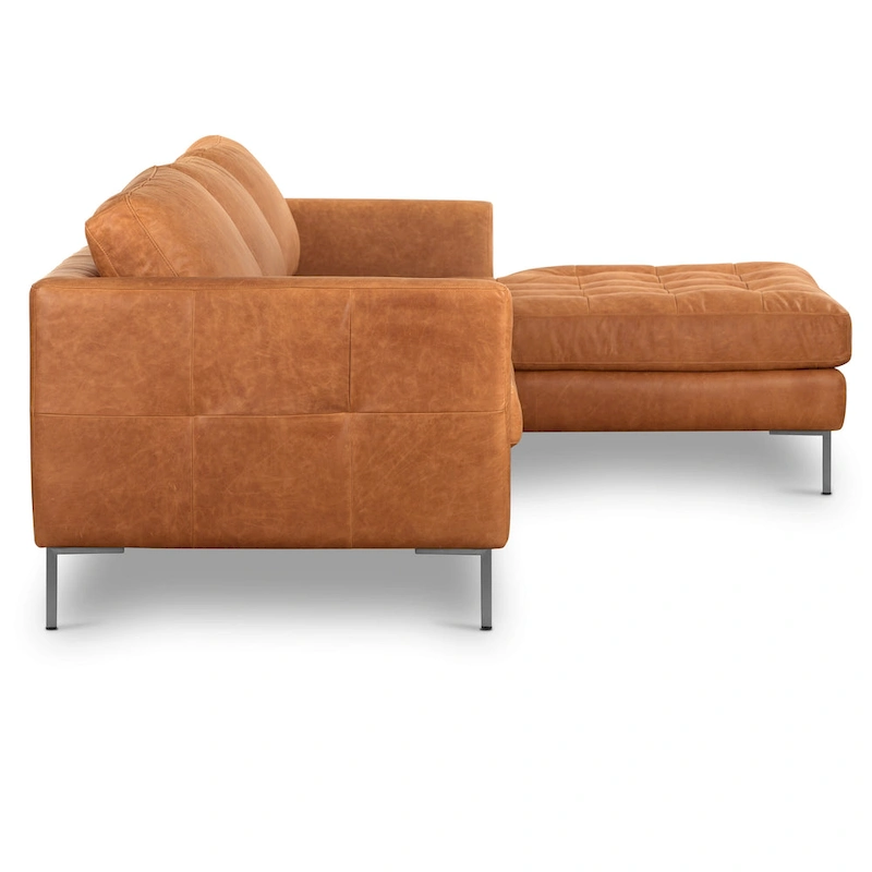 Poly & Bark Calle 114 Right-Facing Sectional - Full Grain Genuine Italian Leather