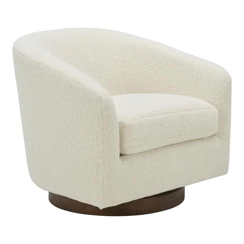 Aurelle Home Modern Upholsted Swivel Barrel Chair