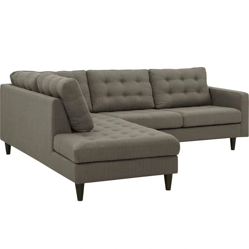 2 Piece Upholstered Fabric Left Facing Bumper Sectional