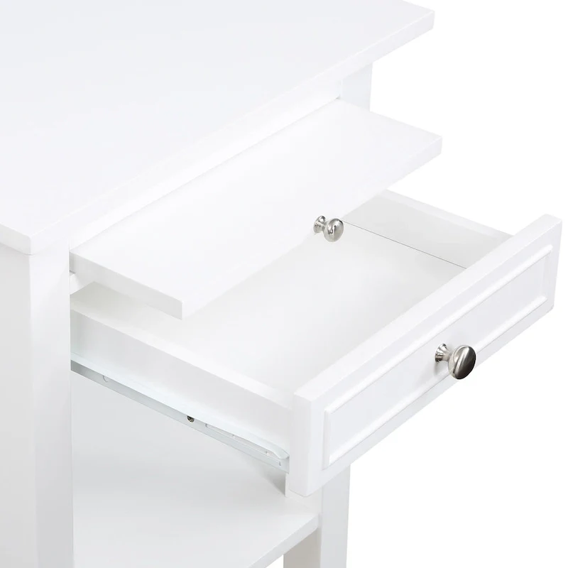 1 Drawer End Table with Charging Station and Pull-Out Shelf