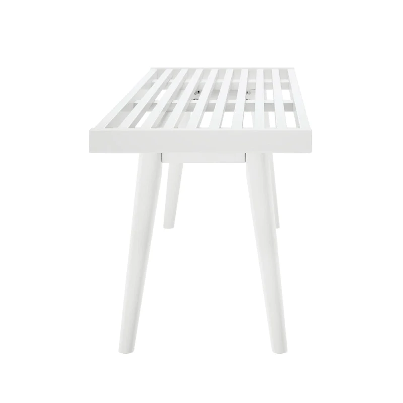 Plank and Beam Mid Century Double Wood Entryway Bench - 56.3 L x 16.5 W x 17.5 H