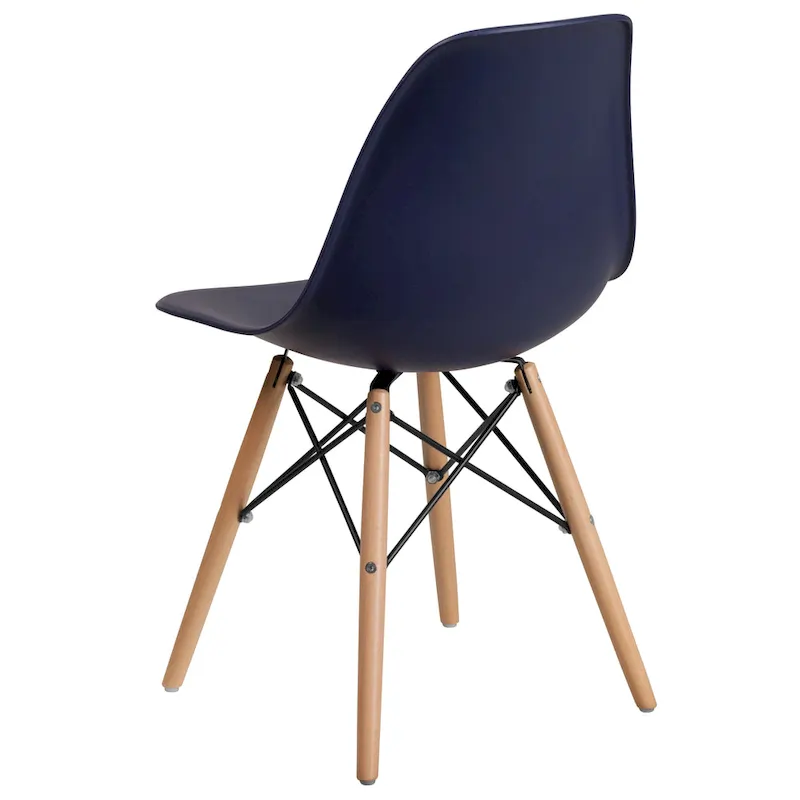 Plastic Chair with Wooden Legs