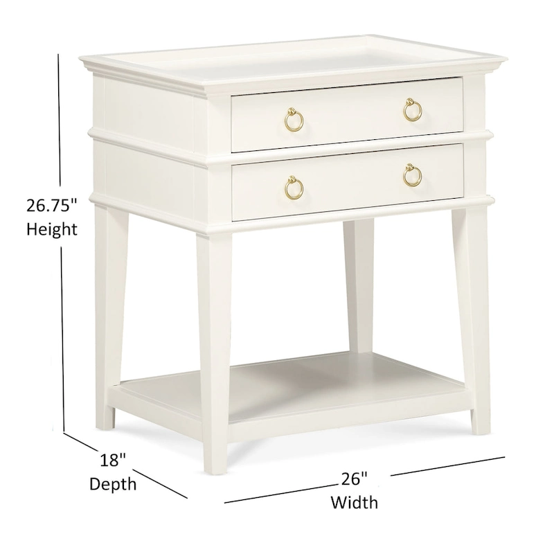Collette 2-Drawer Tray Top Nightstand by Greyson Living