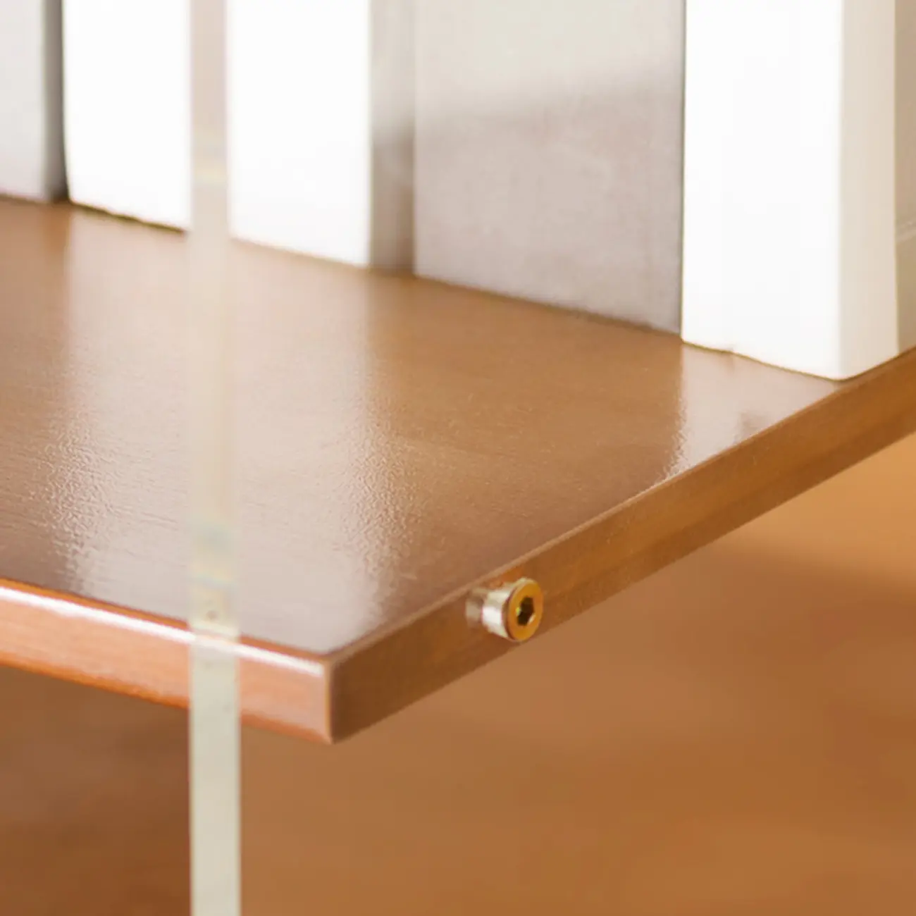 Trendy Moso Bamboo Acrylic 3-Shelf Side Table with Wheels