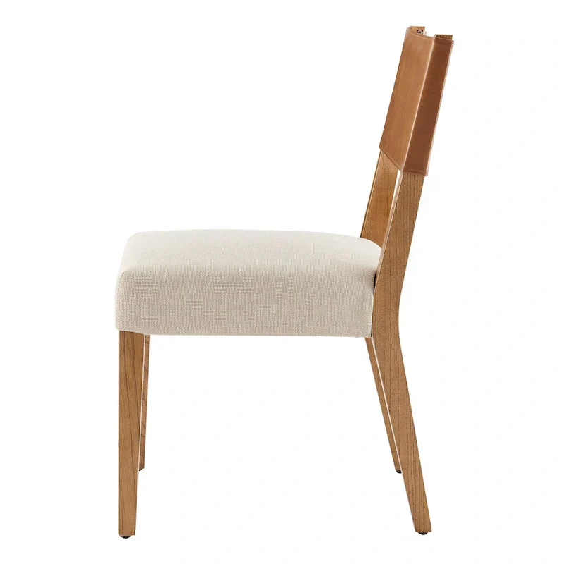 Faux Leather & Linen Dining Side Chair (Set of 2)