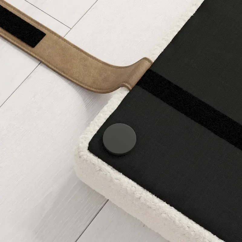 Charlie Wall Mount Boucle Upholstered Padded Headboard, Adjustable Height with Metal Rail