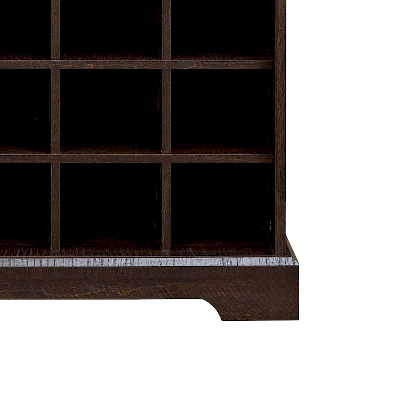 Classic Farmhouse Style Wooden Sideboard with Removable Wine Racks