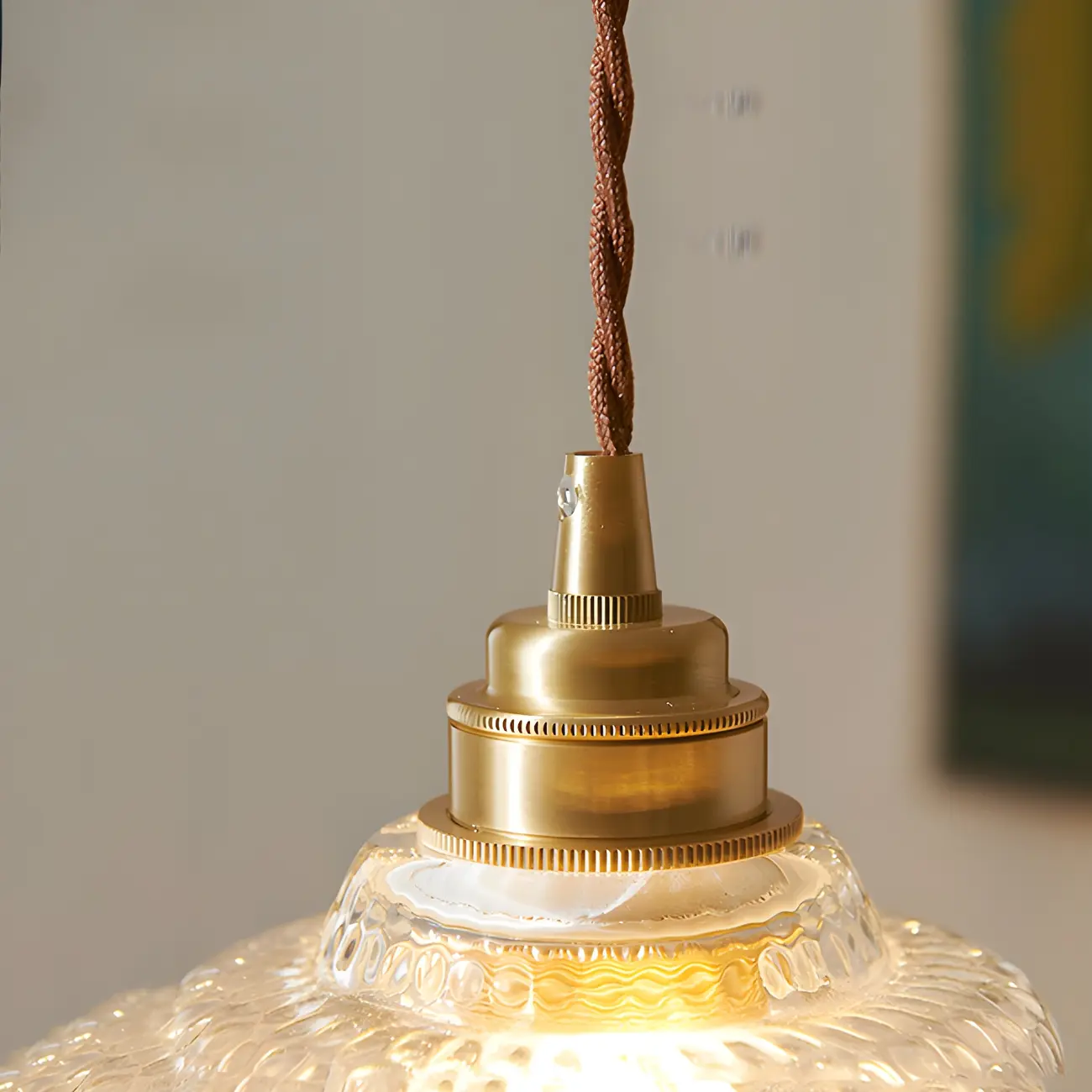 Elegant Brass Clear Glass Bell Pendant Light