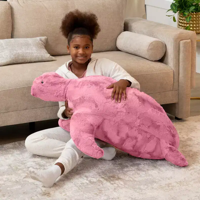 Faux Fur Turtle Kids Bean Bag Seat – Large, Seats up to 2 (Multiple Colors)