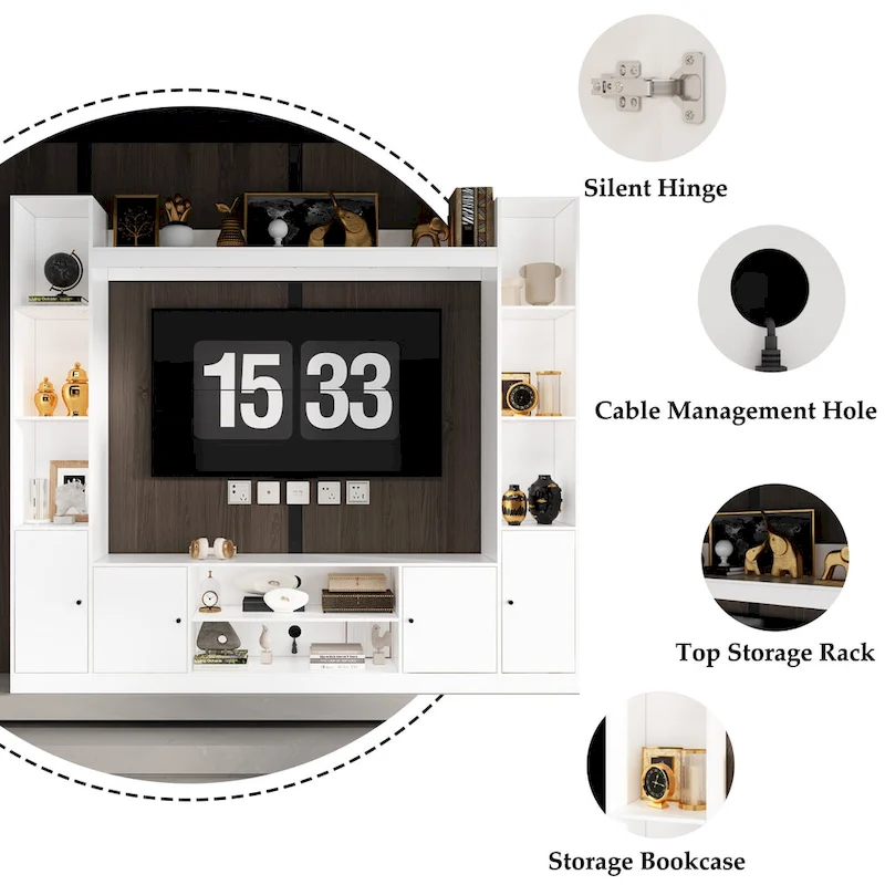 TV Stand/Electric Fireplace Ensemble Cozy Stylish Living Room Solution