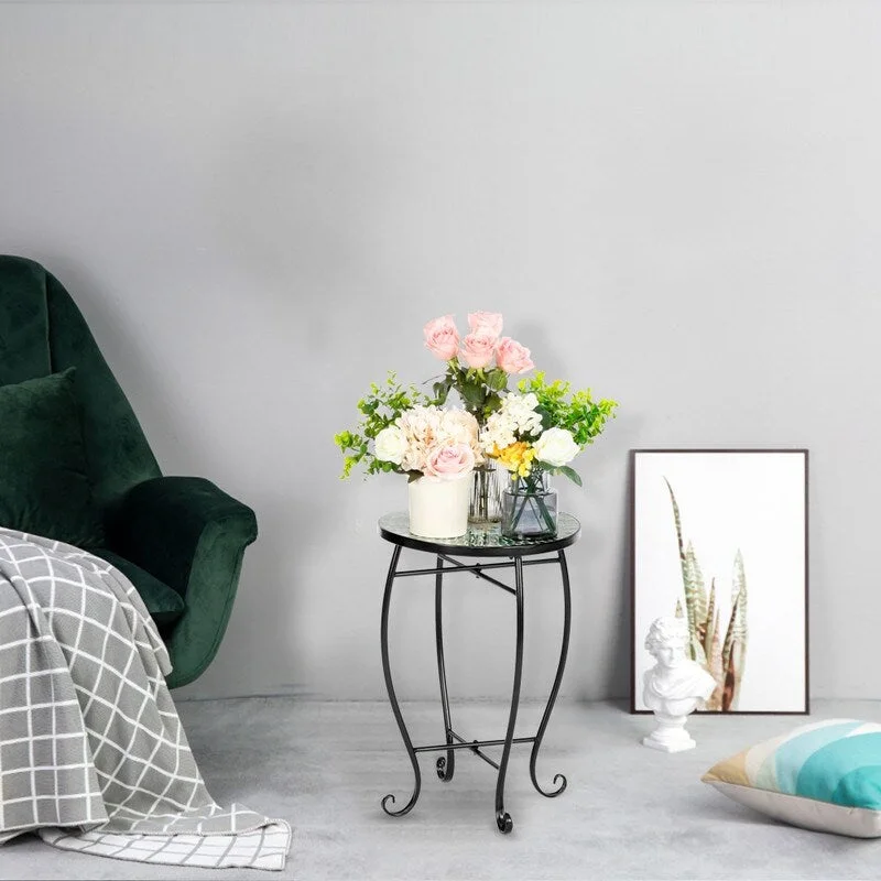 Cement Round Mosaic Bistro Table Coffee Table