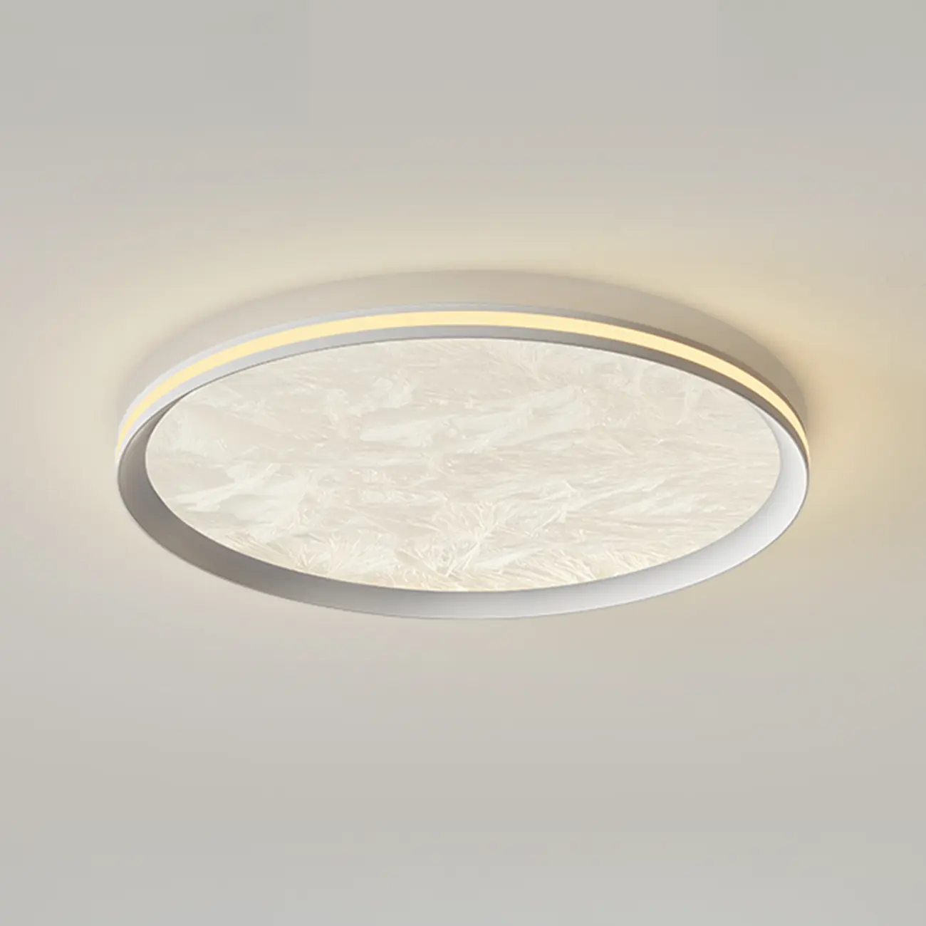 Modern Circular Flush Mount Ceiling Light with Acrylic Shade