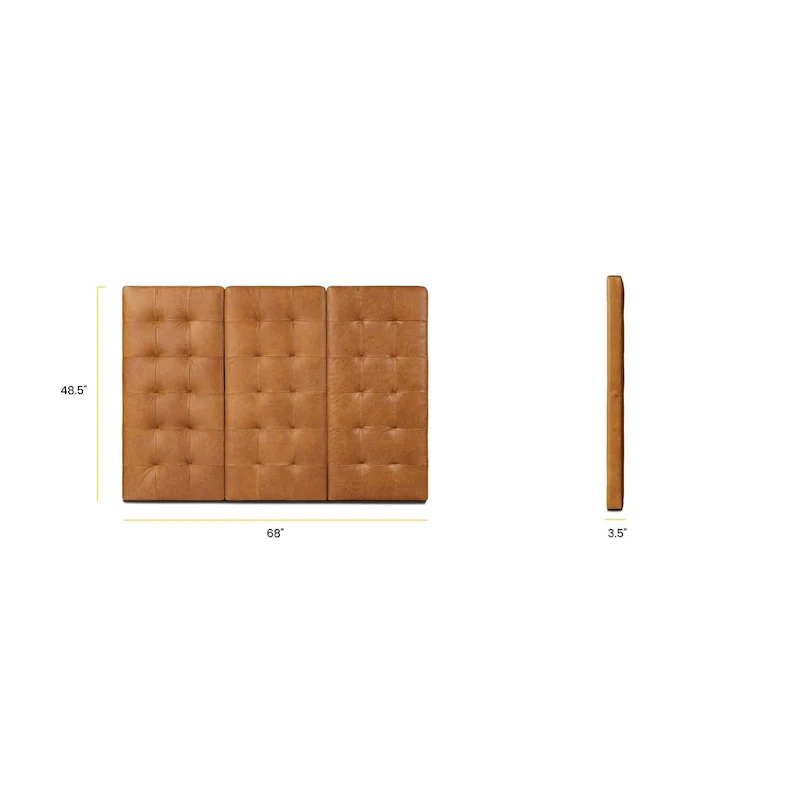 Poly and Bark Napa Leather Headboard - Full Grain Genuine Italian Leather