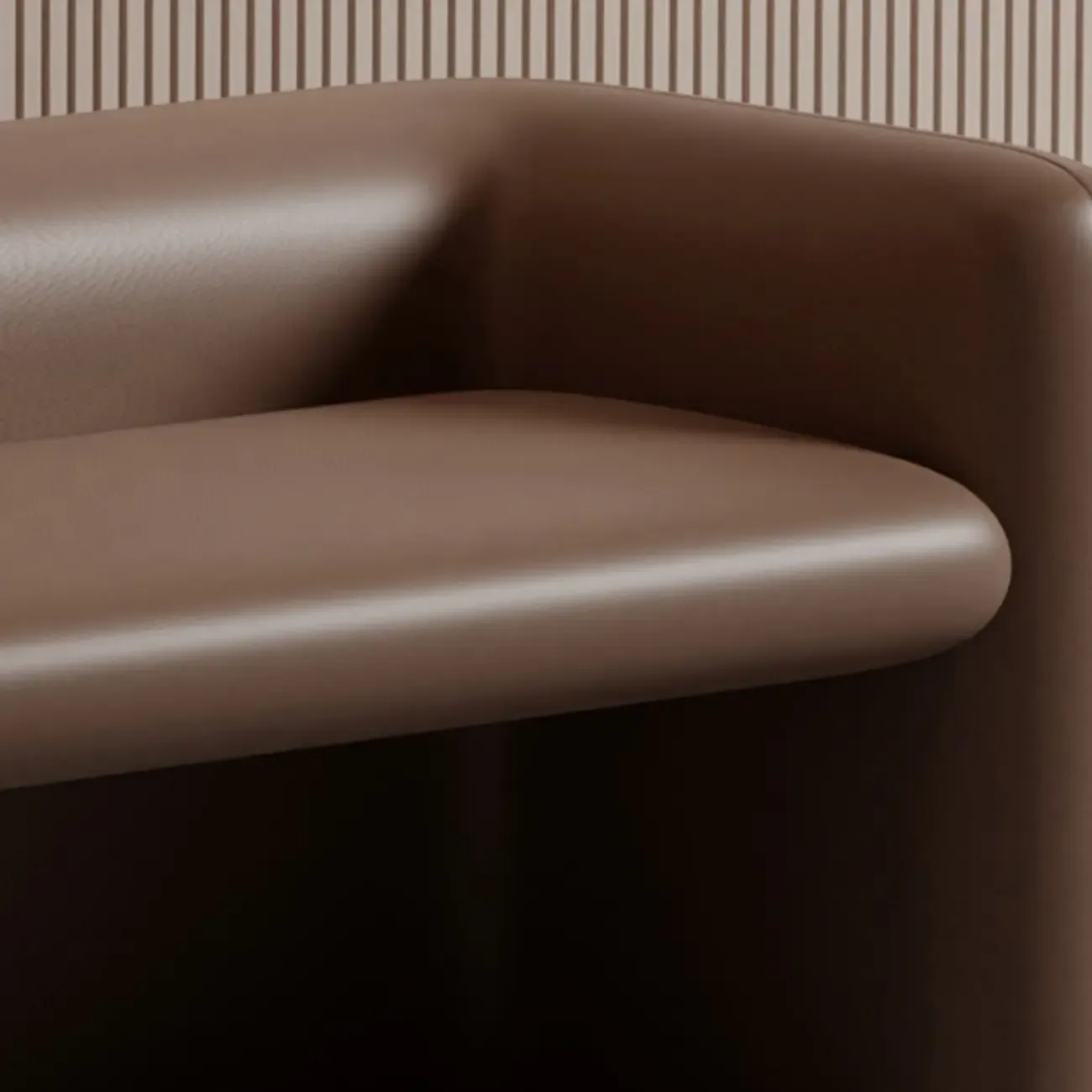 Modern Genuine Leather Cushioned Bedroom Bench