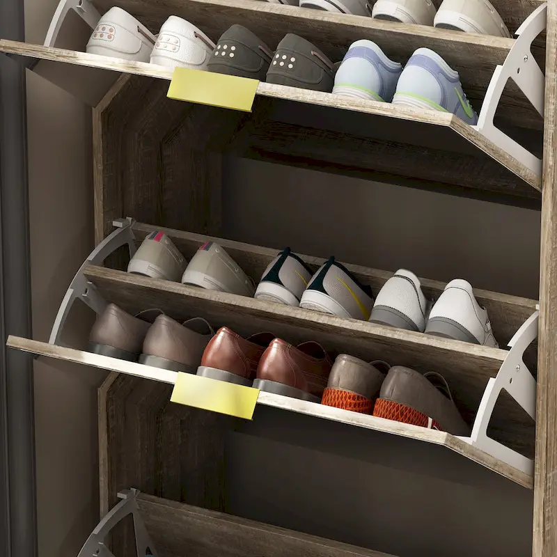 Floor Standing Mirror Shoe Cabinet Closet Shoe Organizers