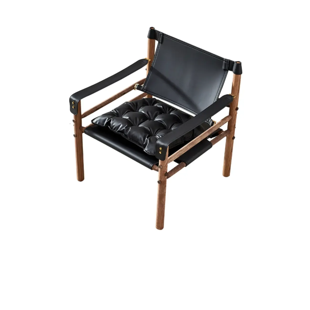 Mid-Century Modern Arm Chair Saddle Leather Living Room