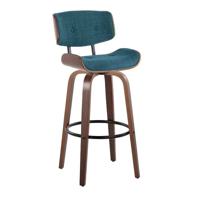 Carson Carrington Leksand 30 Fixed-Height Bar Stool with Bent Wood Legs (Set of 2)