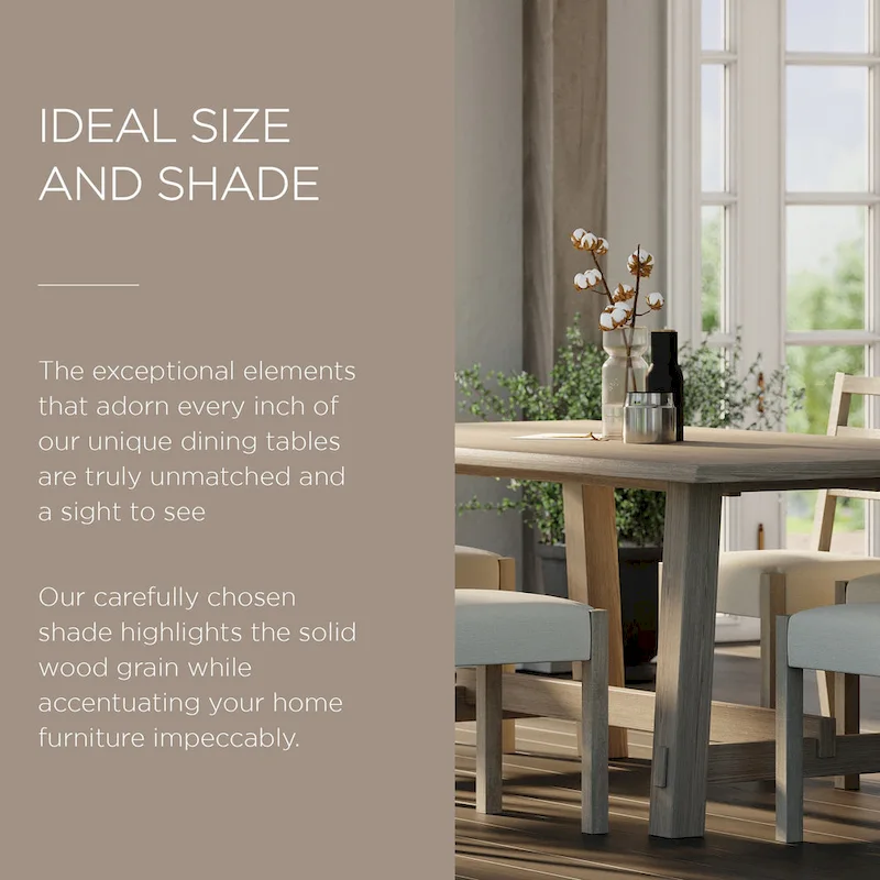 Rectangular Wooden Dining Table (Weathered Black Finish)