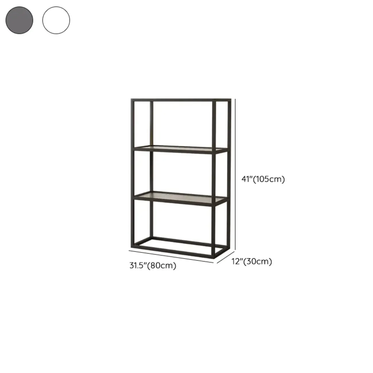 Modern Cube Open Metal Frame Black Bookcase