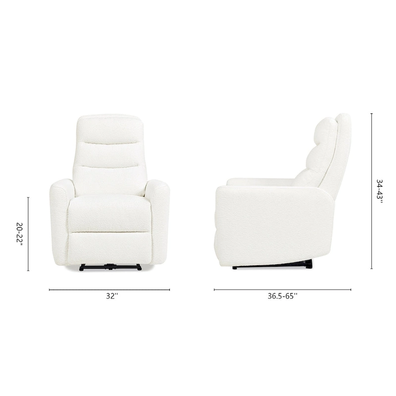 Bloomy 35.5 Boucle Upholstered High-Back Power Recliner Motion Chair