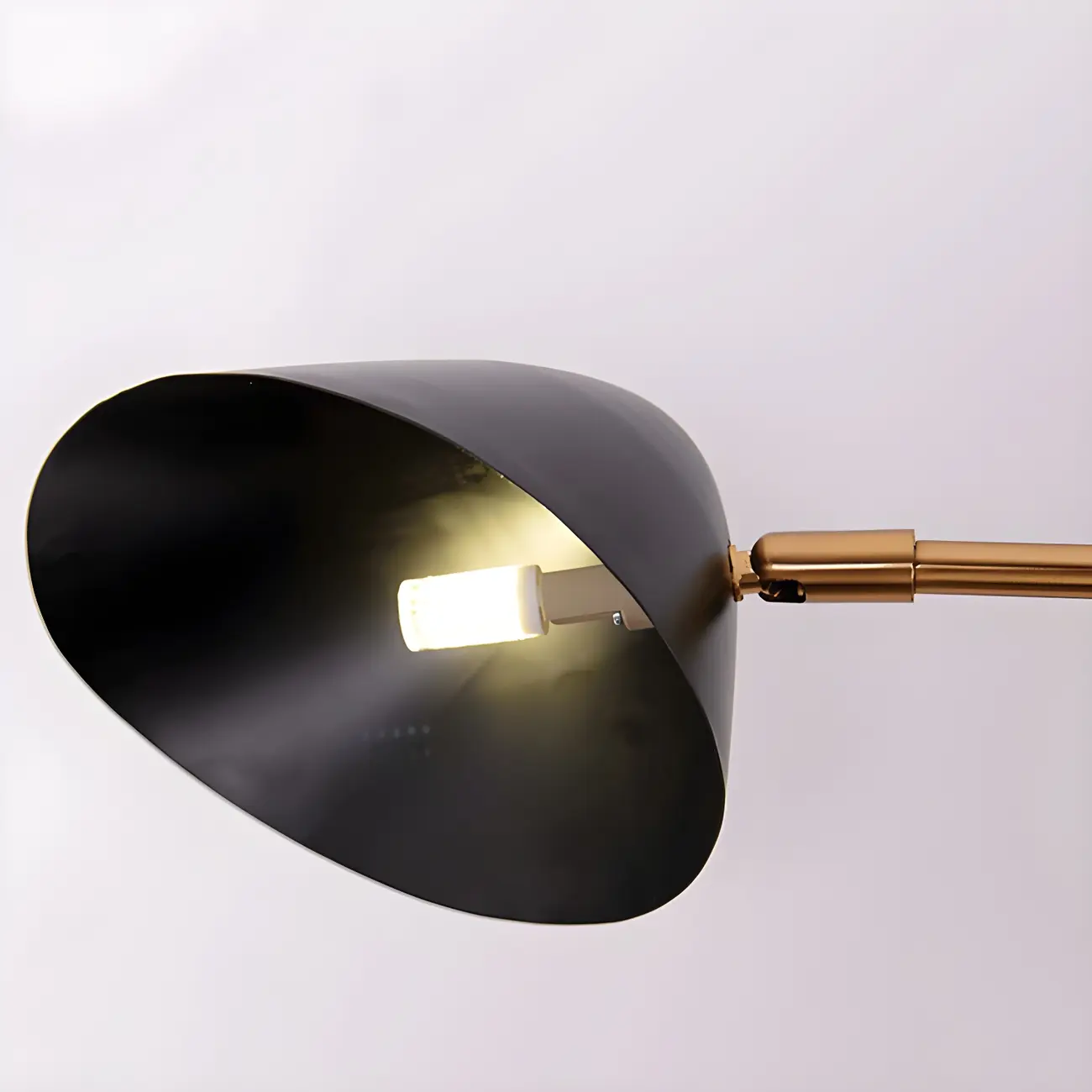 Modern Black Shade Brass Swing Arm Wall Light
