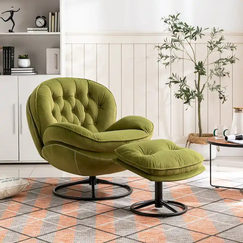 Accent chair TV Chair Living room Chair with Ottoman
