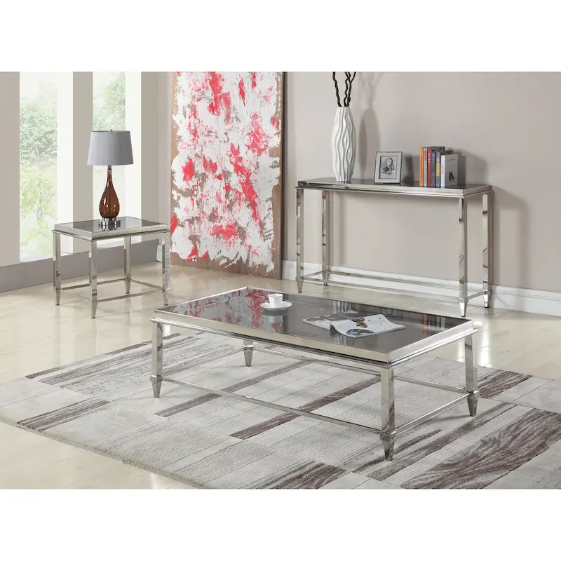 Somette Sofa Table with Glass Top